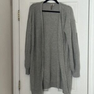 MISA Long Line Cable Knit Cardigan Gray Grey Size XL Excellent Condition Acrylic
